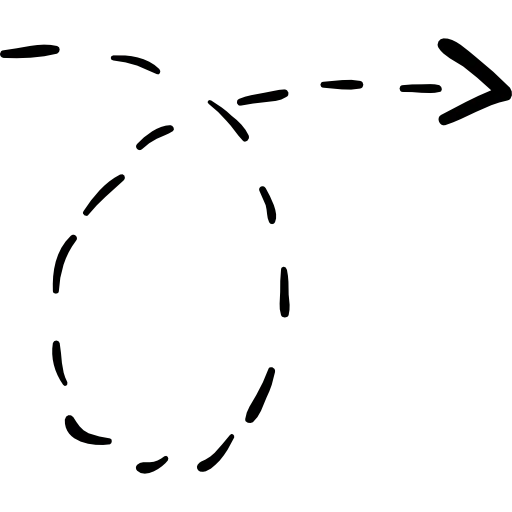 Rotated right arrow with broken line